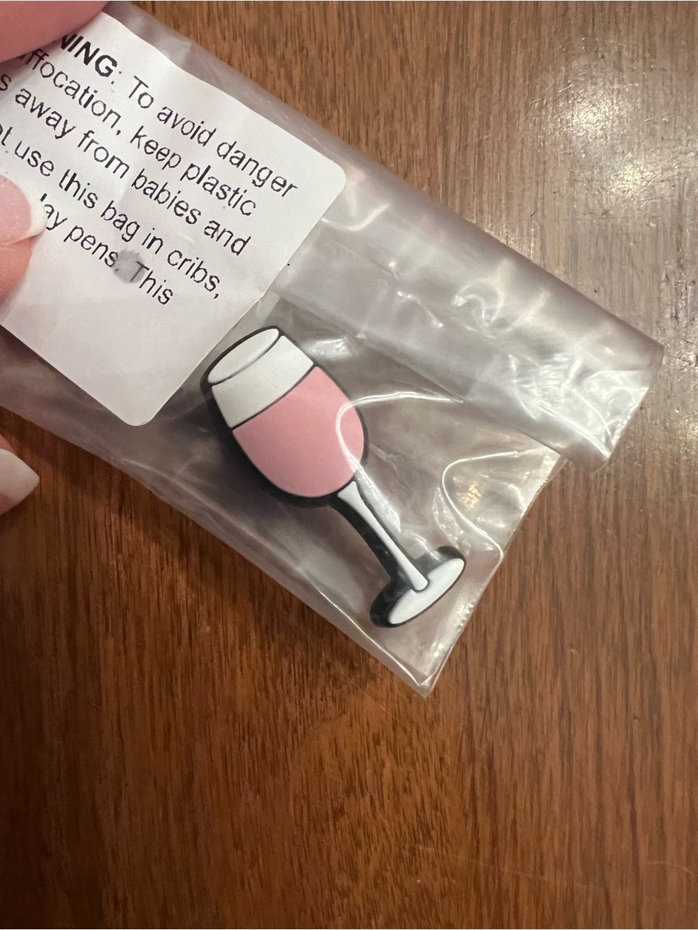 New Pink Wine Glass Jibbitz Croc Accessory Charm